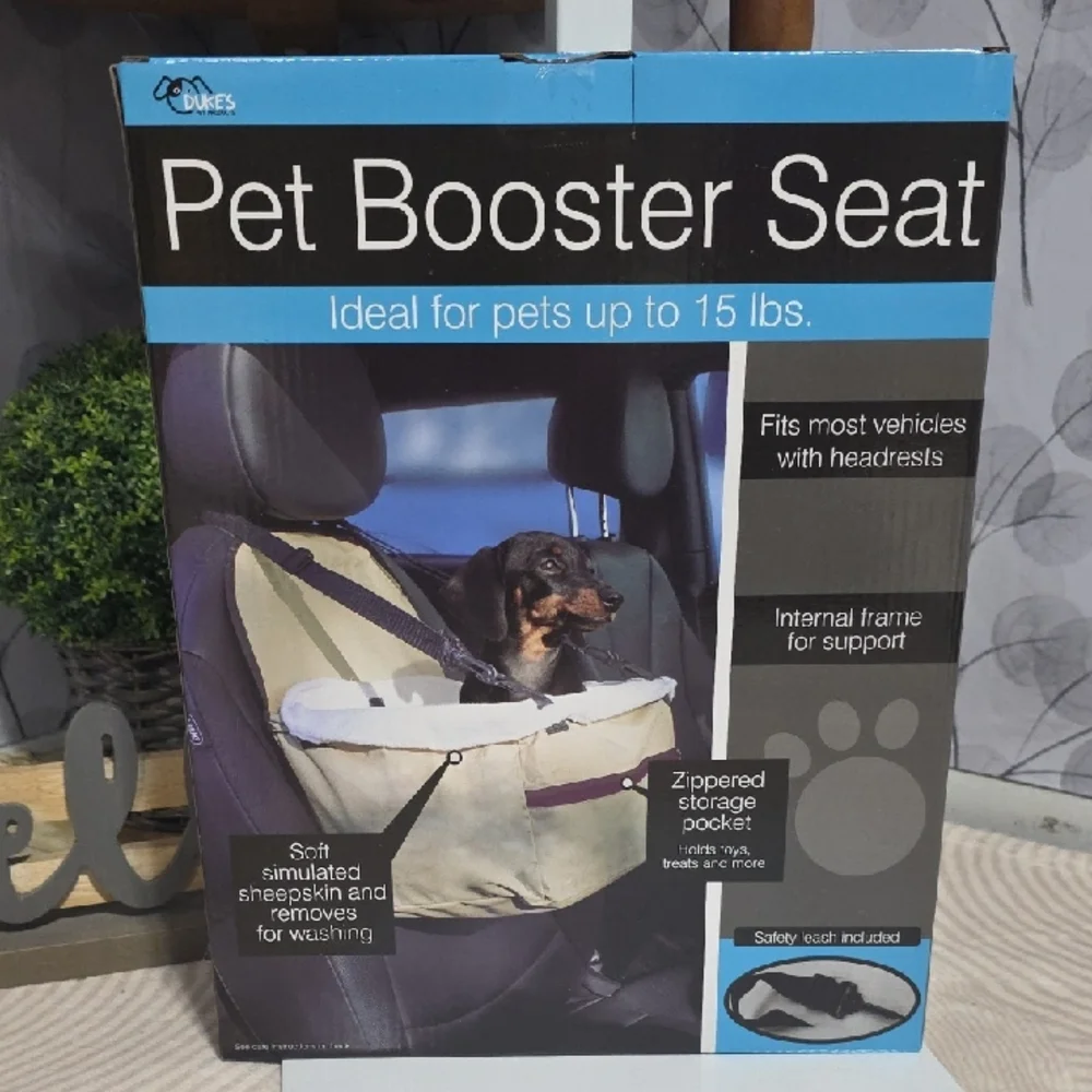 Pet Booster Seat for Dogs - Cream and Black